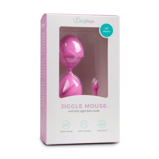 Розовые вагинальные шарики Jiggle Mouse - Easy toys
