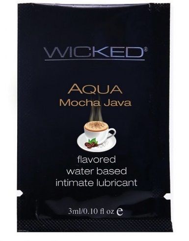 Лубрикант со вкусом кофе мокко WICKED AQUA Mocha Java - 3 мл. - Wicked - купить с доставкой в Москве