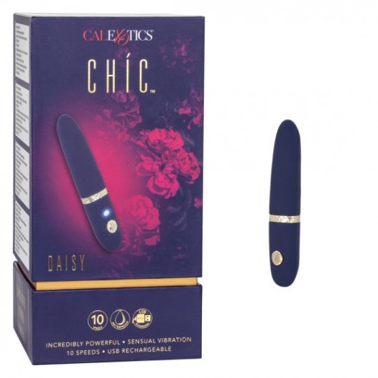 Синий мини-вибромассажер Daisy - 10,75 см. - California Exotic Novelties