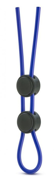 Синее двойное эрекционное лассо Silicone Double Loop Cock Ring - Blush Novelties - в Москве купить с доставкой