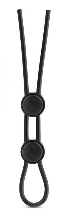 Черное двойное эрекционное лассо Silicone Double Loop Cock Ring - Blush Novelties - в Москве купить с доставкой