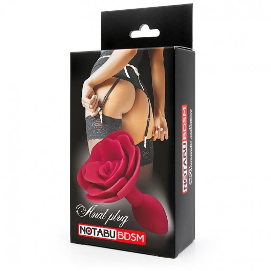 Красная гладкая анальная втулка-роза - Bior toys - купить с доставкой в Москве