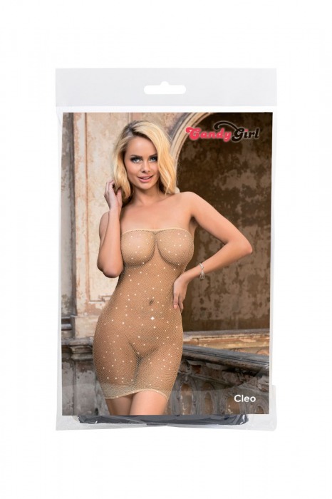 Эффектное коротенькое платье-сетка со стразами Cleo - Candy Girl купить с доставкой