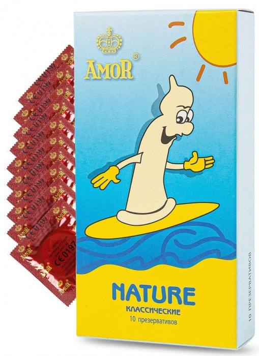 Классические презервативы AMOR Nature  Яркая линия  - 10 шт. - AMOR - купить с доставкой в Москве