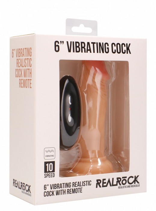 Телесный вибратор-реалистик Vibrating Realistic Cock 6  - 15 см. - Shots Media BV