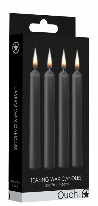 Набор из 4 черных восковых свечей Teasing Wax Candles - Shots Media BV - купить с доставкой в Москве