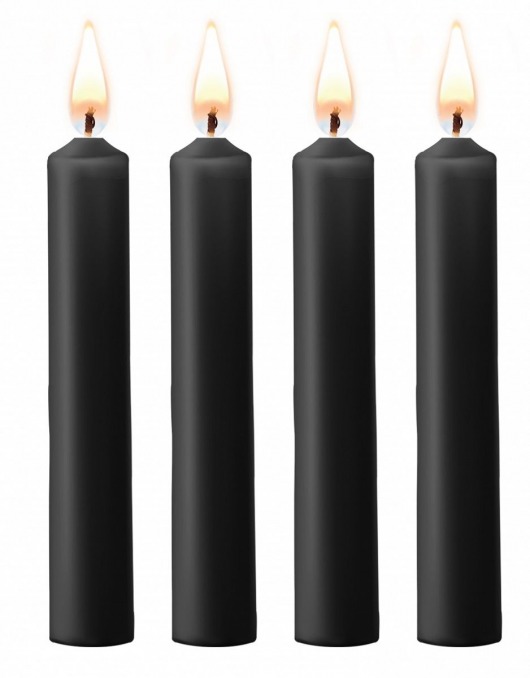 Набор из 4 черных восковых свечей Teasing Wax Candles - Shots Media BV - купить с доставкой в Москве