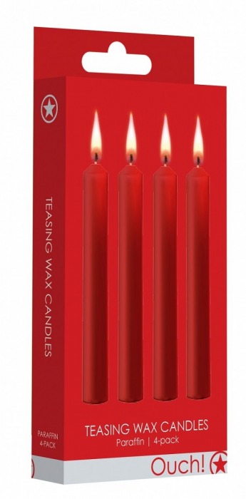 Набор из 4 красных восковых свечей Teasing Wax Candles - Shots Media BV - купить с доставкой в Москве