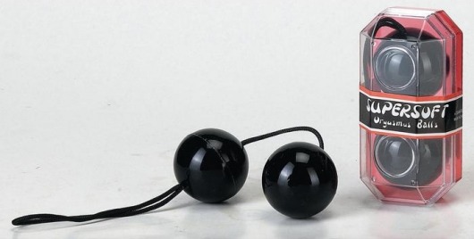 Чёрные вагинальные шарики со смещённым центром тяжести - Seven Creations
