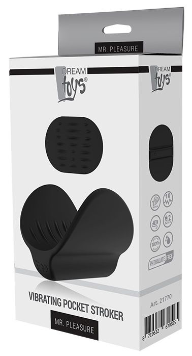 Черный вибромастурбатор Vibrating Pocket Stroker - Dream Toys - в Москве купить с доставкой