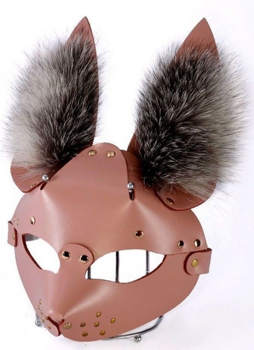 Розовая маска  Зайка  с меховыми ушками - Sitabella - купить с доставкой в Москве