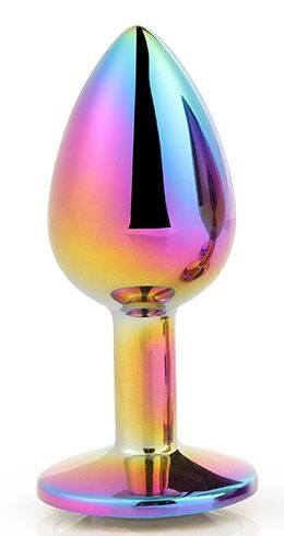 Голографическая анальная втулка с радужным кристаллом - 7,1 см. - Dream Toys - купить с доставкой в Москве
