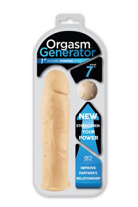 Телесная силиконовая насадка на пенис с вибрацией ORGASM GENERATOR 7 SLEEVE VIBRATING - 17 см. - NMC - в Москве купить с доставкой