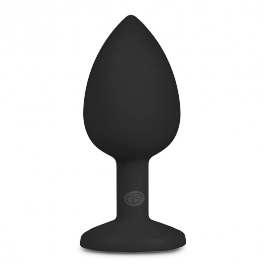 Черная анальная пробка с кристаллом Diamond Plug Small - 7,5 см. - Easy toys
