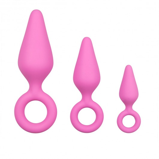 Набор из 3 розовых анальных пробок Pointy Plug Set - Easy toys