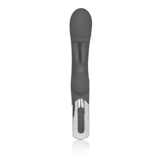 Серый вибратор Embrace Bunny Wand - 21 см. - California Exotic Novelties