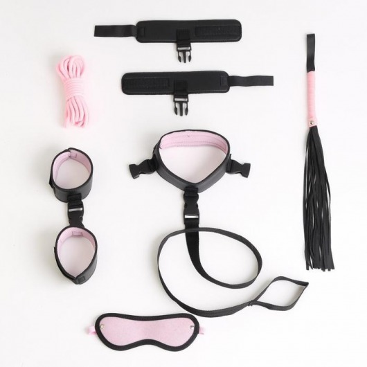 Черно-розовый эротический набор из 7 предметов - Сима-Ленд - купить с доставкой в Москве