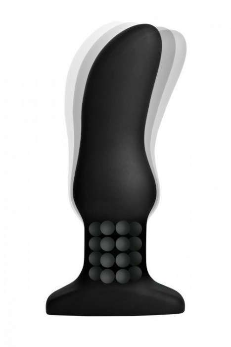 Черная вибропробка Model M Curved Rimming Plug with Remote - 15 см. - XR Brands