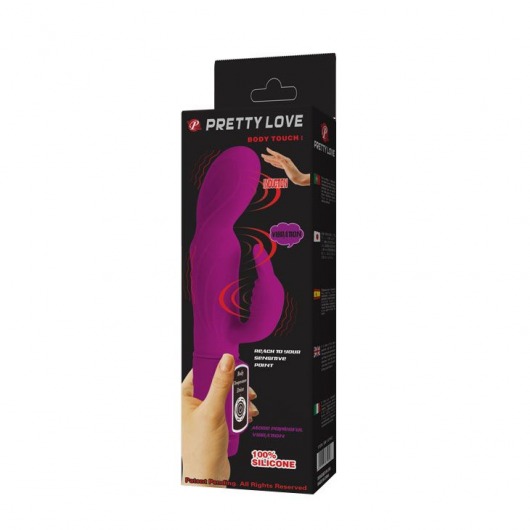 Лиловый вибратор с клиторальной стимуляцией Body Touch - 22,5 см. - Baile