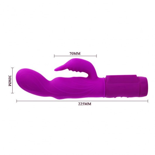 Лиловый вибратор с клиторальной стимуляцией Body Touch - 22,5 см. - Baile