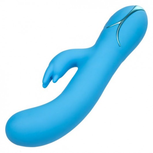 Голубой вибромассажер Insatiable G Inflatable G-Bunny с функцией расширения - 21 см. - California Exotic Novelties