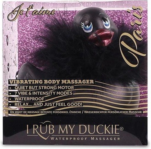 Черный вибратор-уточка I Rub My Duckie 2.0 Paris - Big Teaze Toys - купить с доставкой в Москве