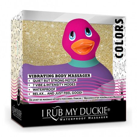 Фиолетово-розовый вибратор-уточка I Rub My Duckie 2.0 Colors - Big Teaze Toys - купить с доставкой в Москве