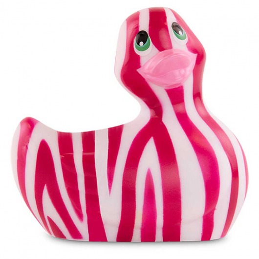 Вибратор-уточка I Rub My Duckie 2.0 Wild с розово-белым анималистическим принтом - Big Teaze Toys - купить с доставкой в Москве