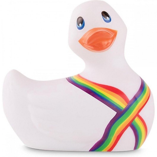 Белый вибратор-уточка I Rub My Duckie 2.0 Pride - Big Teaze Toys - купить с доставкой в Москве