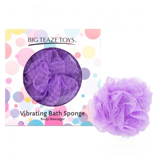 Фиолетовая губка для ванны с вибропулей Vibrating Bath Sponge - Big Teaze Toys