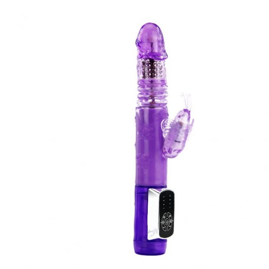 Фиолетовый вибратор хай-тек Butterfly Prince - 24 см. - Baile