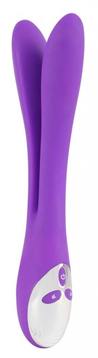 Фиолетовый сдвоенный вибратор Bendable Double Vibrator - 24,3 см. - Orion