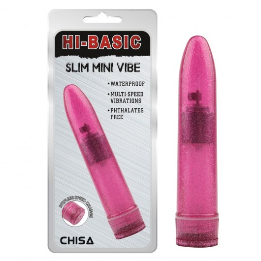 Розовый мини-вибратор Slim Mini Vibe - 13,2 см. - Chisa