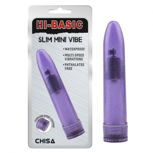 Фиолетовый мини-вибратор Slim Mini Vibe - 13,2 см. - Chisa