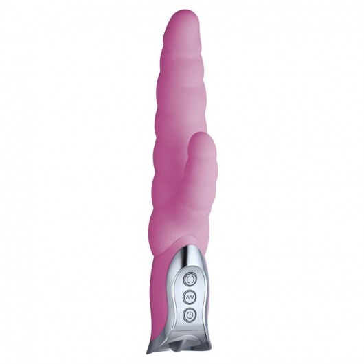 Розовый вибратор Regal с клиторальным отростком - 26,5 см. - Vibe Therapy