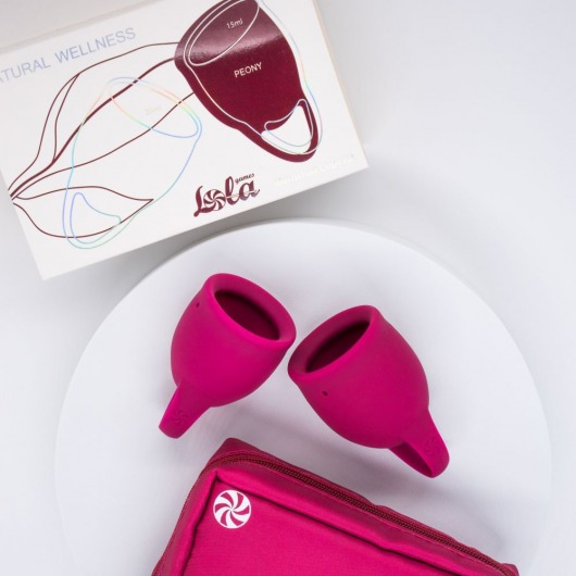 Набор из 2 малиновых менструальных чаш Peony - Lola Games - купить с доставкой в Москве