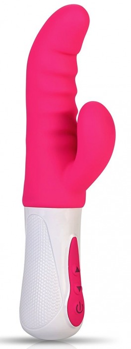 Ярко-розовый стимулятор-кролик Punch G - 23,7 см. - Aisnn