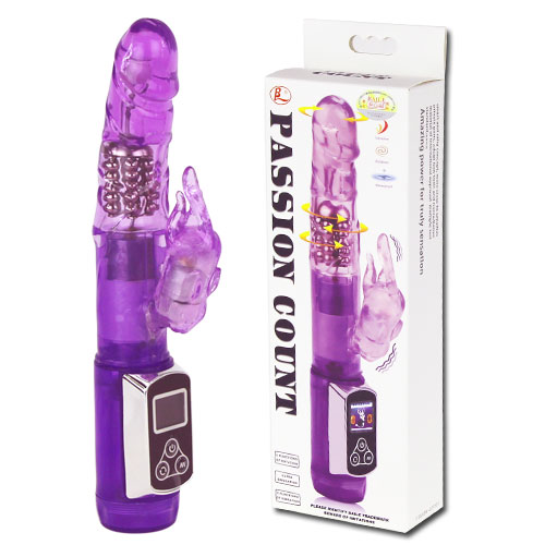 Фиолетовый хай-тек вибромассажёр Passion Count - 21,5 см. - Baile