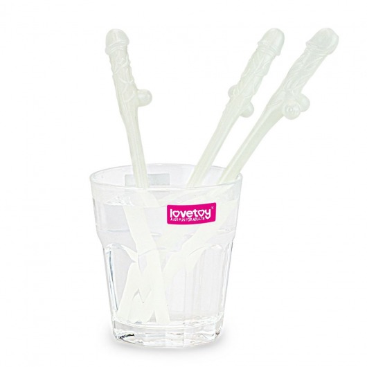 Светящиеся в темноте трубочки для напитков в виде пенисов Willy Straws - 9 шт. - Lovetoy - купить с доставкой в Москве