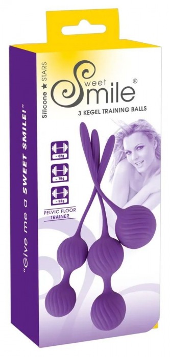 Фиолетовый набор вагинальных шариков 3 Kegel Training Balls - Orion