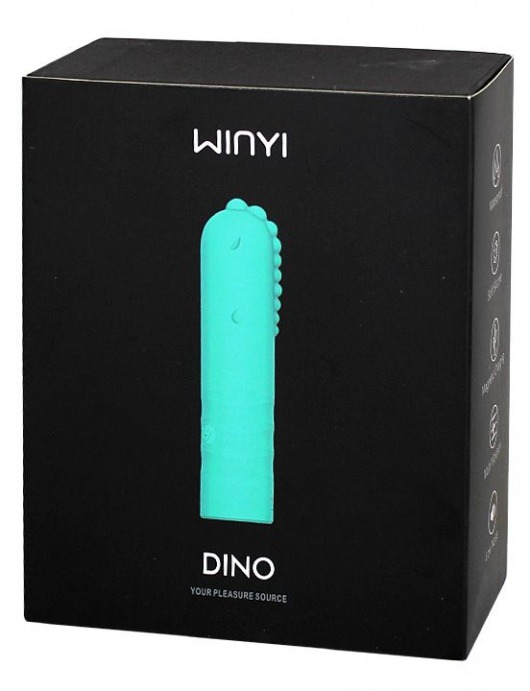 Зеленый мини-вибратор Dino - 10,9 см. - Winyi