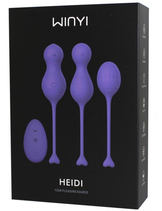 Сиреневый набор вагинальных шариков Heidi - Winyi