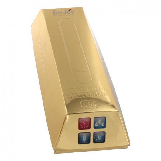 Золотистый вибратор PURE GOLD EXCITEMENT VIBE MEDIUM - 15 см. - Toy Joy