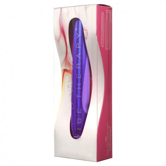 Фиолетовый металлический вибратор с силиконовыми вставками Vibe Therapy Exude - 17 см. - Vibe Therapy