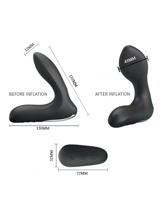 Массажер простаты Nasreddin с функцией расширения и пультом ДУ - 13,5 см. - Baile - в Москве купить с доставкой