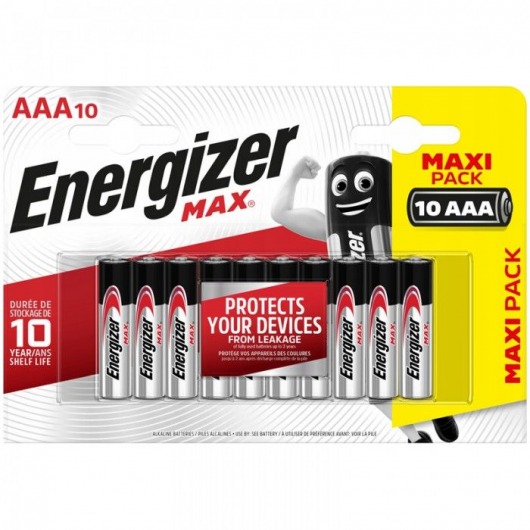 Батарейки Energizer MAX AAA/LR03 1.5V - 10 шт. - Energizer - купить с доставкой в Москве