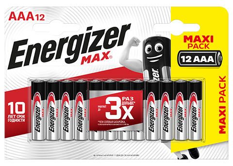 Батарейки Energizer MAX AAA/LR03 1.5V - 12 шт. - Energizer - купить с доставкой в Москве