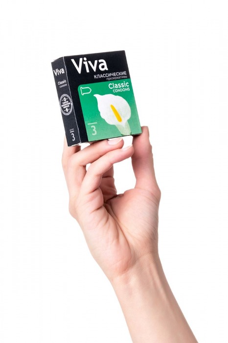Классические гладкие презервативы VIVA Classic - 3 шт. - VIZIT - купить с доставкой в Москве