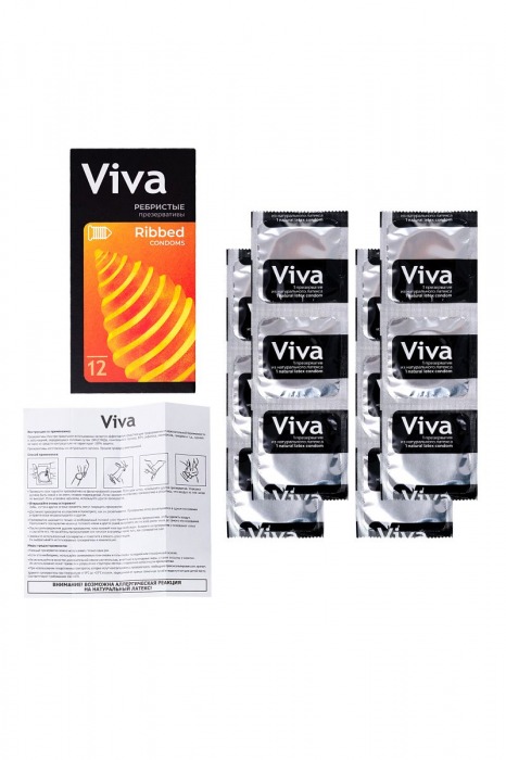 Ребристые презервативы VIVA Ribbed - 12 шт. - VIZIT - купить с доставкой в Москве