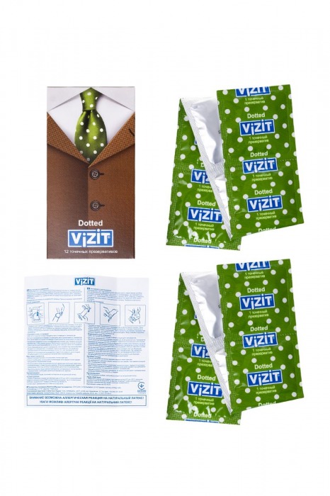 Презервативы с точечками VIZIT Dotted - 12 шт. - VIZIT - купить с доставкой в Москве